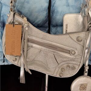 Steve Madden Metallic Silver Crossbody Bag